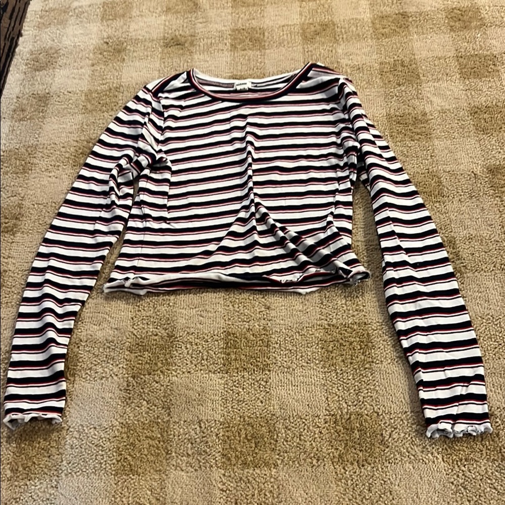Garage Multicolor Striped Long Sleeve Blouse